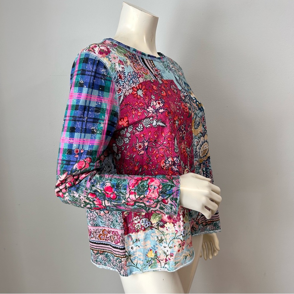 Sundance Cotton Multicolor Patchwork Long Sleeve … - image 2